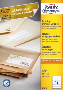 Etichette universali in carta riciclata