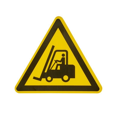 Cartello di pericolo “Pericolo di carrelli in movimento”