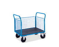 Carrello con manico pieghevole e pareti