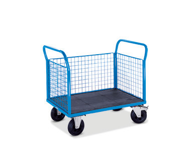 Carrello con manico pieghevole e pareti 1