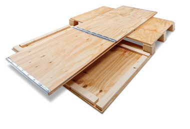 Cassa-pallet, legno, dim. int. 580 x 380 x 380 mm, 1/4 Europallet, pareti 9 mm 2