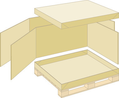 Scatola export flow con bancale, 1186 x 786 x 760 mm, 1 Europallet 6