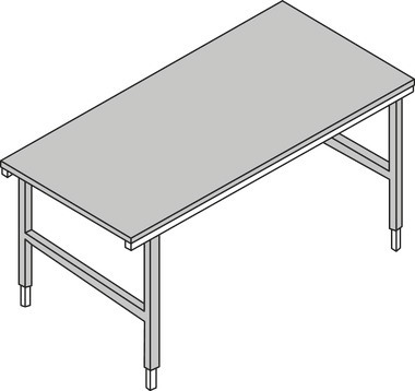 Tavolo da imb. System, tavolo imballo/lavoro, 2000 x 920 x 690-960 mm, grigio