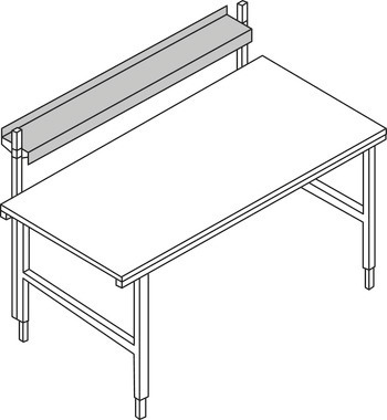 Tavolo da imballo System, mensola doc., acciaio, 1630 x 230 (DIN A4) mm, argento