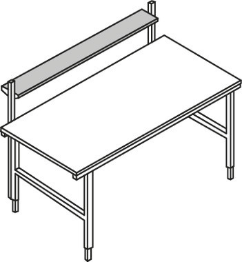 Tavolo da imb. System, barra stabil. corta, alt. 1170, sul tavolo 300 mm, nero 7