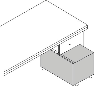 Tavolo da imballo System, cassettiera senza coperchio, 500 x 650 x 525 mm, nero