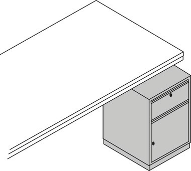 Tavolo da imb. System, barra stabil. corta, alt. 1170, sul tavolo 300 mm, nero 15