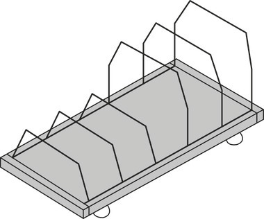 Tavolo da imb. System, mensola corta, 4 ruote sterz., 1015 x 600 x 690 mm, nero