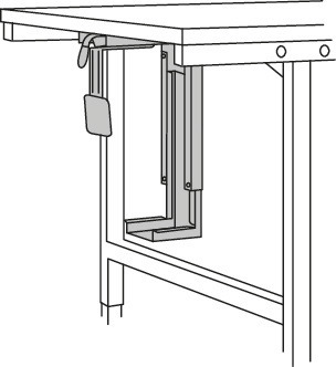 Tavolo da imballo System, alloggiamento PC, 100-242 x 150 x 320-545 mm, argento