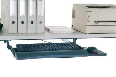 Tavolo da imballo System, mensola mouse e tastiera, 600 x 420 x 110 mm, nero