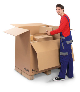 Contenitore da trasporto PalBox, con falda di caricamento, lungh. x largh. x alt. 1180 x 780 x 1060 mm, a partire da 100 pz.