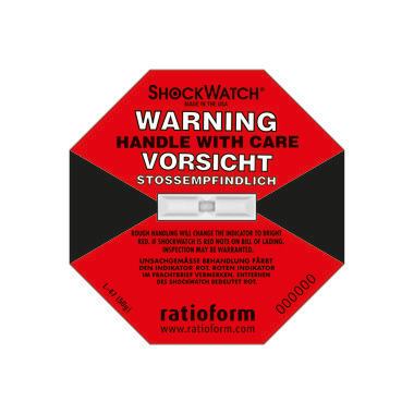 Shockwatch®, indicatore di precisione, rosso, adatto per 50 g/50 ms