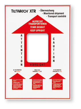 Etichetta di segnalazione Tiltwatch®, 150 x 225 x 0 mm, resistente all’umidità