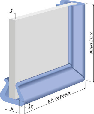 Angolare protezione bordi, dim. fianco. 100 mm, spess. bordo 35-45 mm, forma a U 2