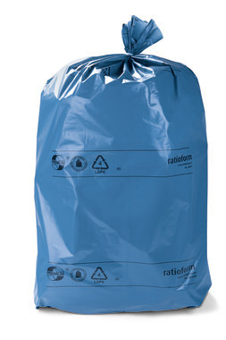 Sacco per rifiuti Premium, blu, 700 x 1100 mm, LDPE ecologico, 120 L, 60 µ