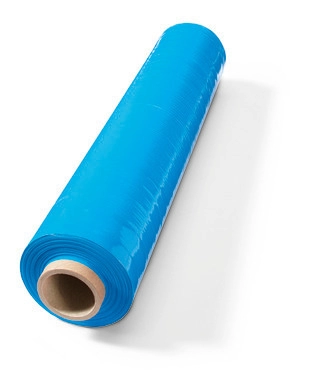 Film estensibile man., blu, 50 cm x 300 m, spess. 23 µ, 3,4 kg/rotolo, unità 6