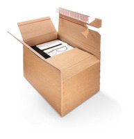 Scatole di cartone automontanti flow con chiusura adesiva