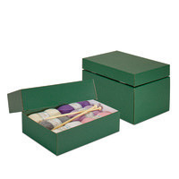 Scatola con coperchio a cappuccio verde scuro