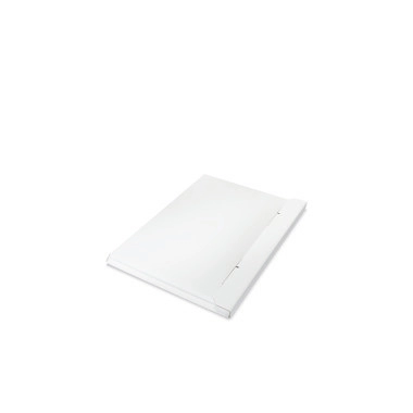 Imballo per oggetti piatti, bianco, 570 x 395 x 10 mm, linguetta di chiusura