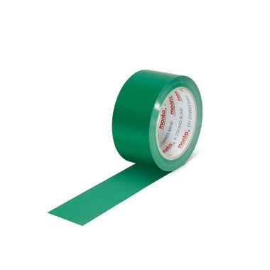 Nastro adesivo (PVC), verde, larghezza rotolo 50 mm,  lunghezza 66 m, 57 µ