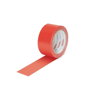 Nastro adesivo (PVC), rosso, larghezza rotolo 50 mm,  lunghezza 66 m, 57 µ