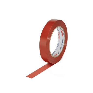 Nastro adesivo in gomma naturale, larghezza 19 mm, lunghezza 66 m, rosso