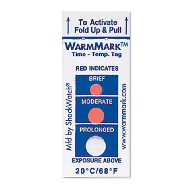 Indicat. WarmMark®, valore lim. di temp. 8 °C, 46 x 10 x 1,5 mm (lu x la x al) 3