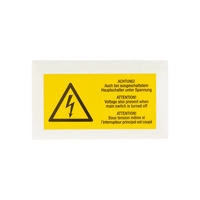 Cartello di pericolo “Pericolo di tensione elettrica e testo di avvertimento”